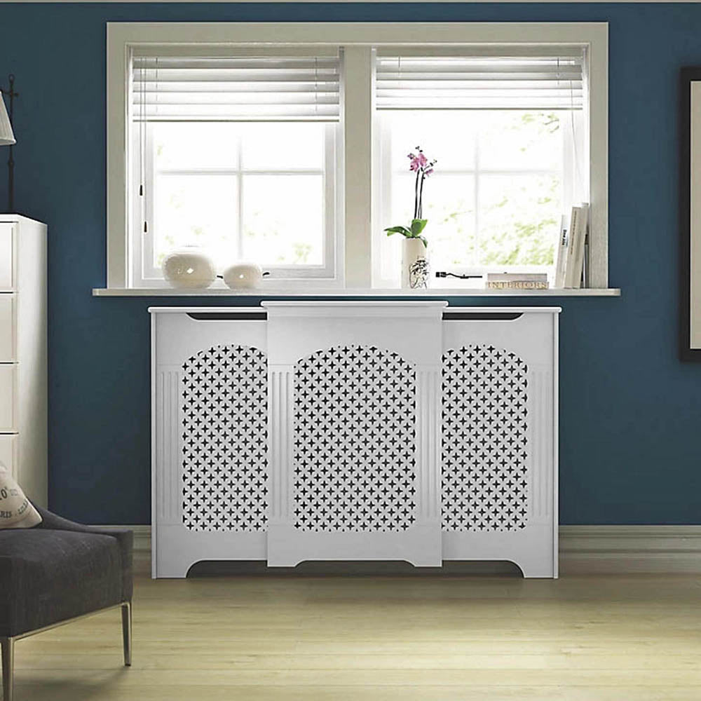Cambridge Radiator Cover White Traditional Design (H) 936mm (W) 1420mm (D) 220mm - Image 2