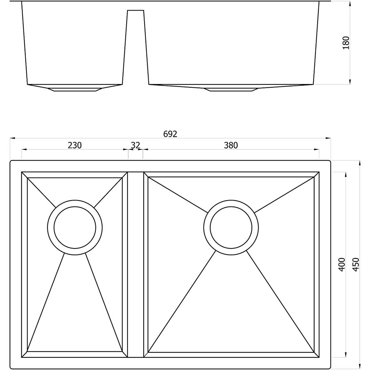 Kitchen Sink 1.5 Bowl Stainless Steel Undermount Rectangular Basin Modern - Image 4