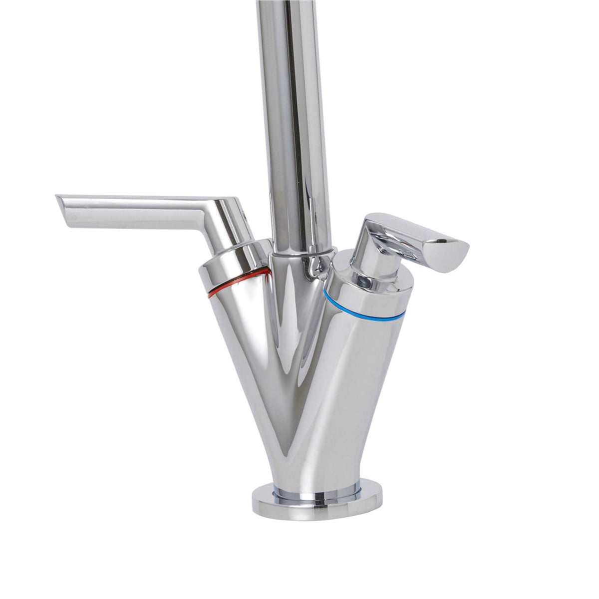 Kitchen Sink Tap Monobloc Mixer Chrome Dual Lever Brass Swivel Spout Faucet - Image 2