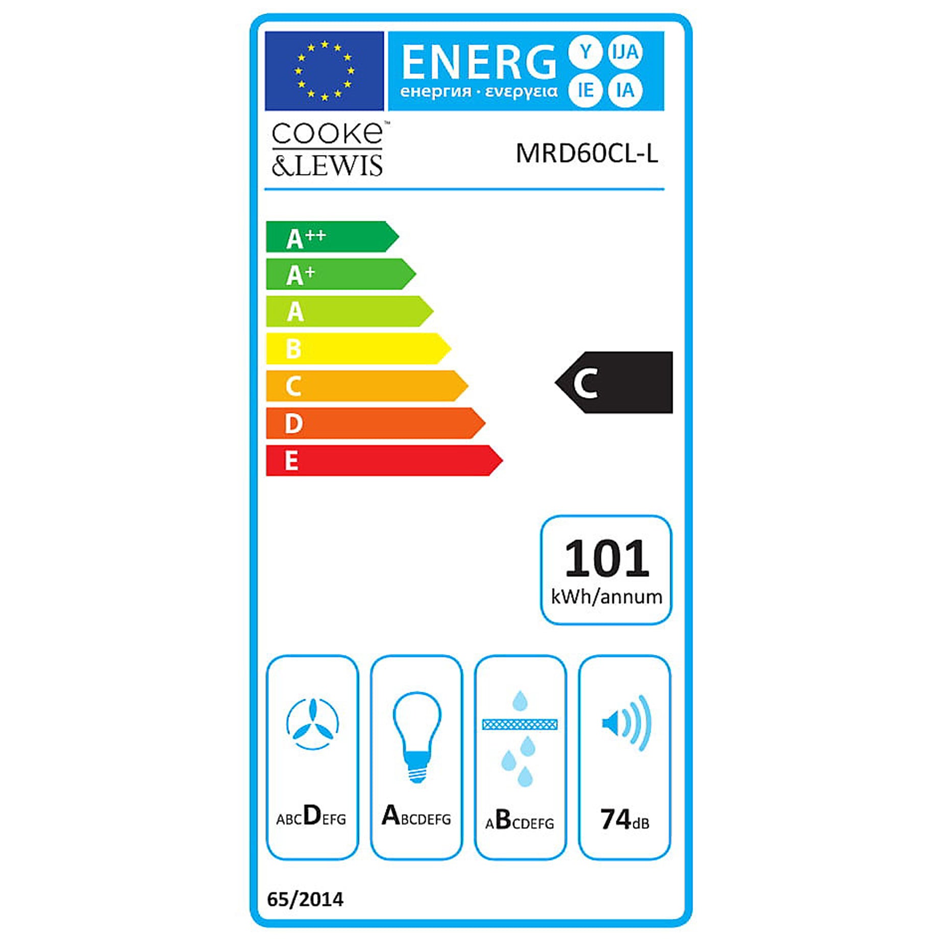 Cooke & Lewis Box Cooker hood MRD60CL-L Black Stainless steel 600x1030x500mm - Image 2