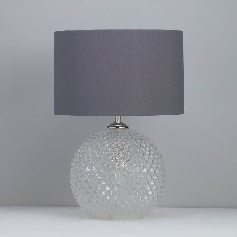 Table Lamp Bedside Light Pineapple Grey Shade Bedroom Living Room Modern 42W - Image 2