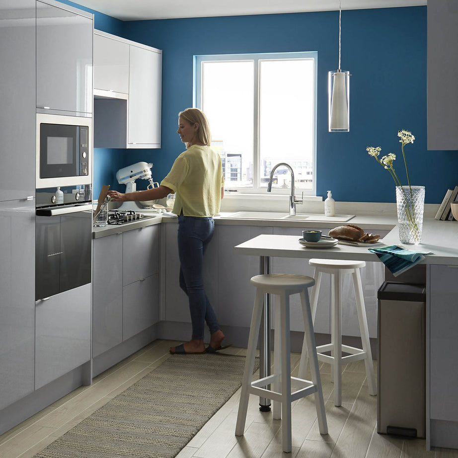Kitchen Cabinet Door High Gloss Grey Slab Highline (W)600mm (H)715mm (T)18mm - Image 3
