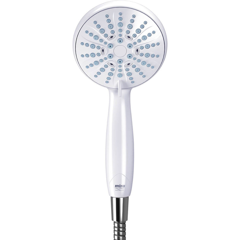 Mira Electric Shower 10.8kW White 4 Spray Pattern Round Head Riser Rail Bathroom - Image 4