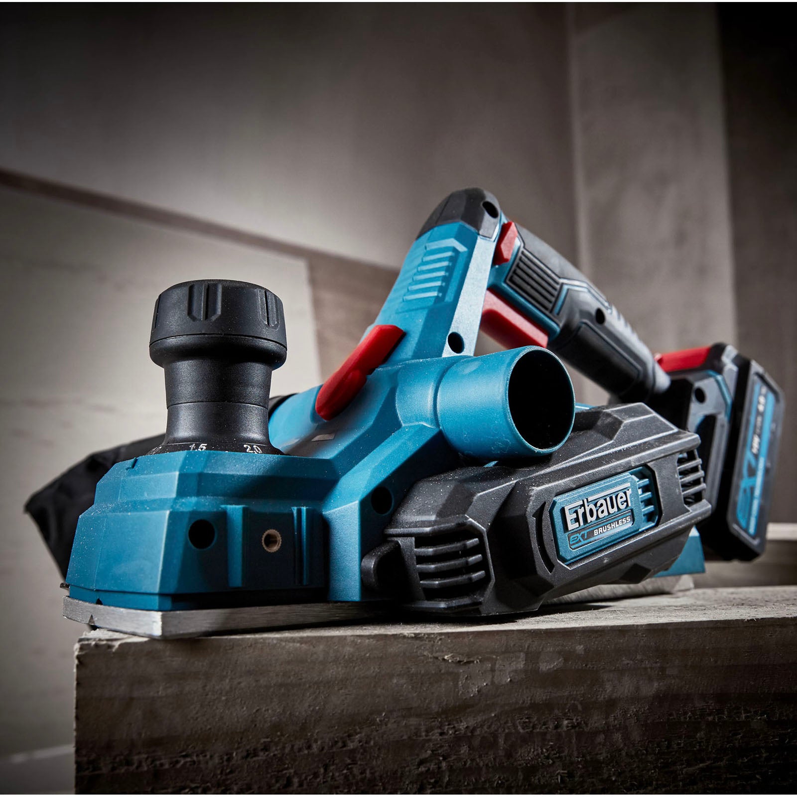 Erbauer Planer Cordless EHP18-Li EXT 18V Brushless Compact Dust Bag Body Only - Image 3