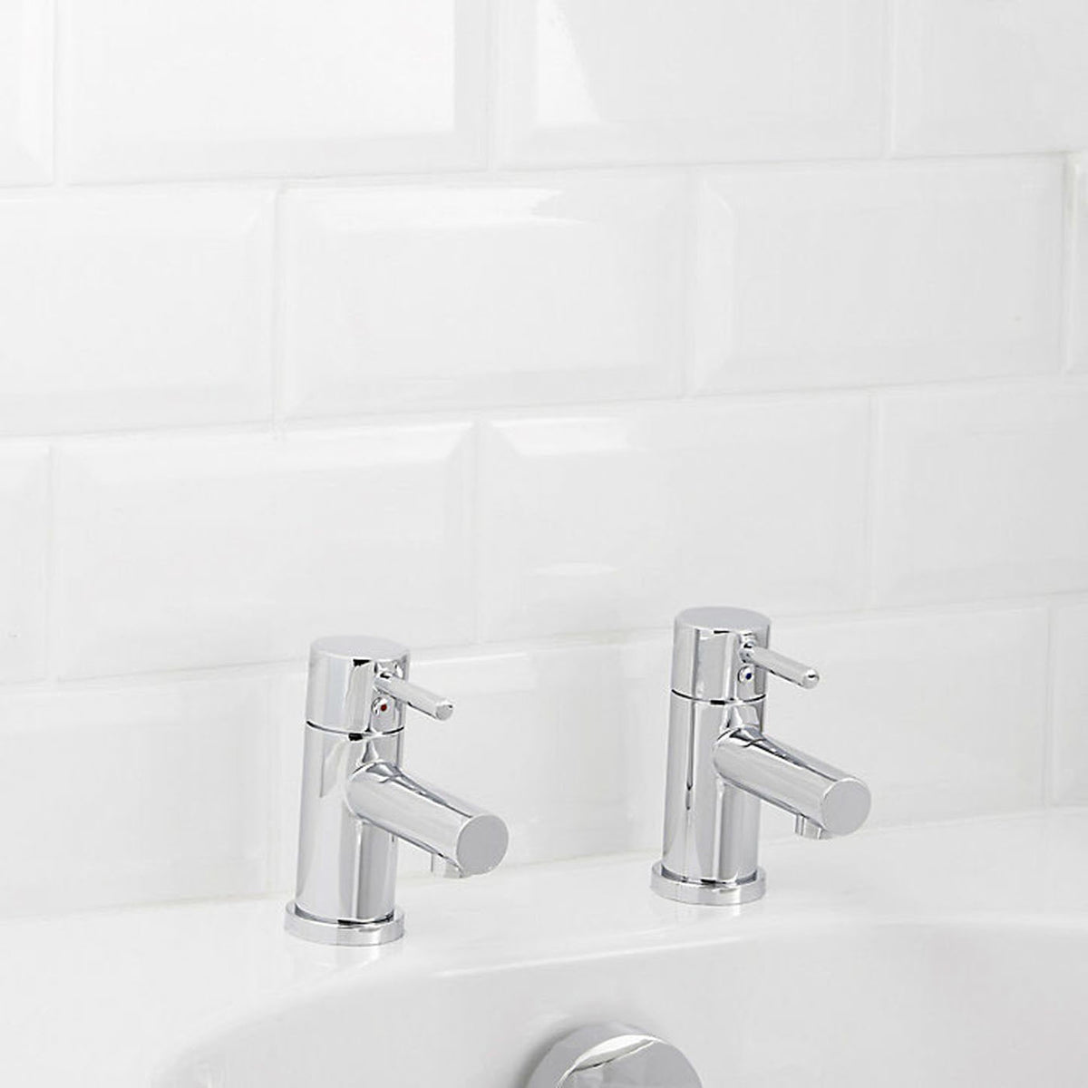 Bath Pillar Taps Pair Bathroom Tub Filler Brass Chrome Plated For High Pressure - Image 2