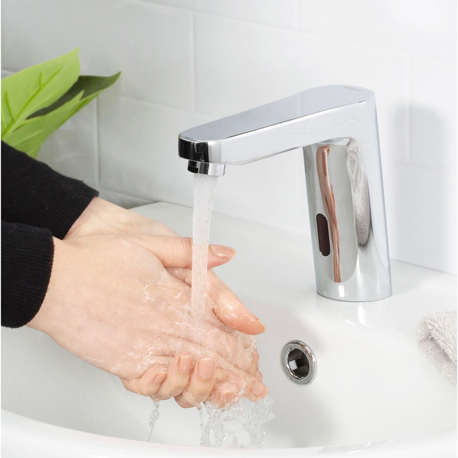 Basin Mixer Tap Sensor Bathroom Deck Mount Hands Touch Free Modern Chrome Brass - Image 4