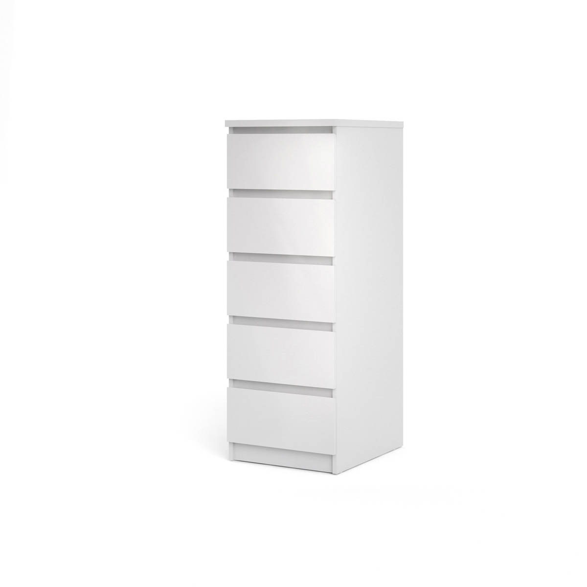 Chest Of Drawers Gloss White 5 Drawer Bedroom Furniture Storage Bedside - Image 1