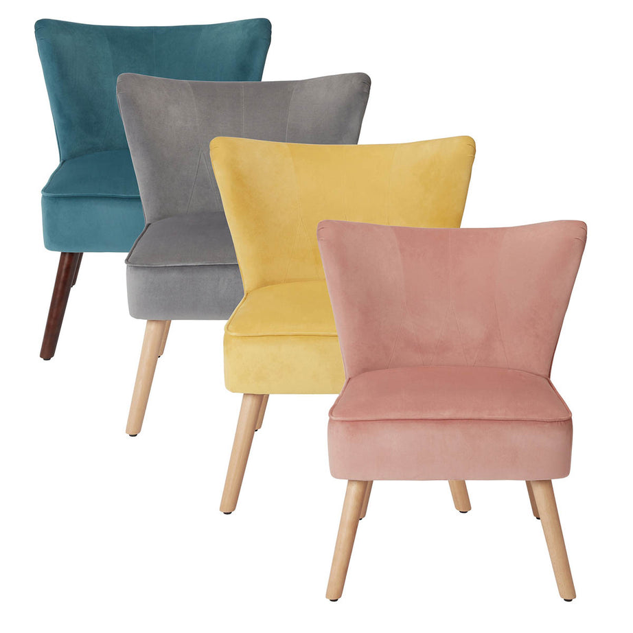 Zorita Occasional Chair Teal Velvet Effect Rectangular (H)830 (W)650 (D)715mm - Image 2
