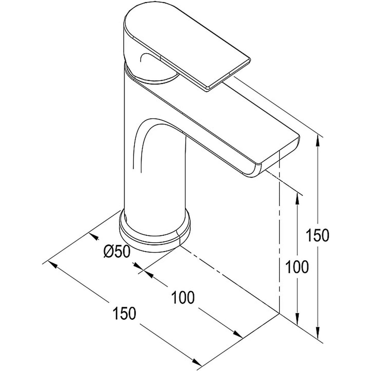 Bathroom Basin Tap Mono Mixer Chrome Single Lever Brass Cloakroom Contemporary - Image 2
