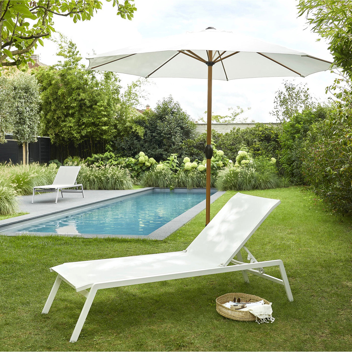 Parasol Garden 3m Bright White Patio Outdoor Market Sun Shade - Image 2