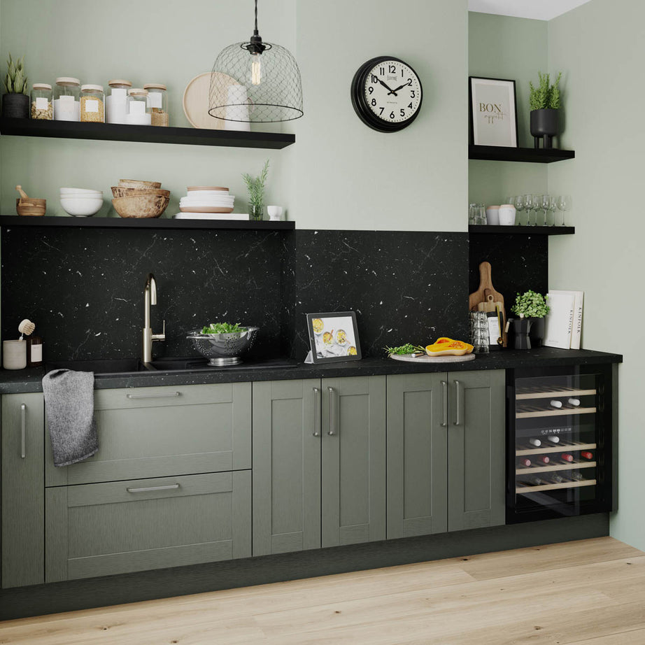 Kitchen Wine Rack Cabinet Fascia Wood Matt Reed Green (H)715mm(W)147mm - Image 5