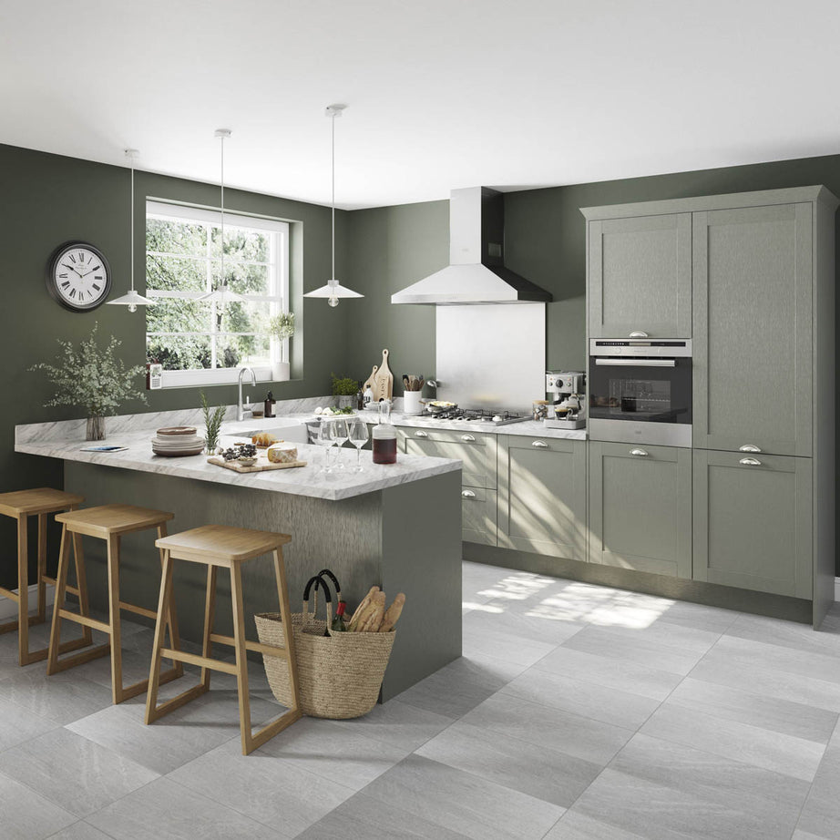 Kitchen Wine Rack Cabinet Fascia Wood Matt Reed Green (H)715mm(W)147mm - Image 6