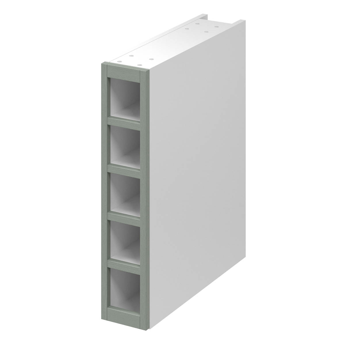 Kitchen Wine Rack Cabinet Fascia Wood Matt Reed Green (H)715mm(W)147mm - Image 8