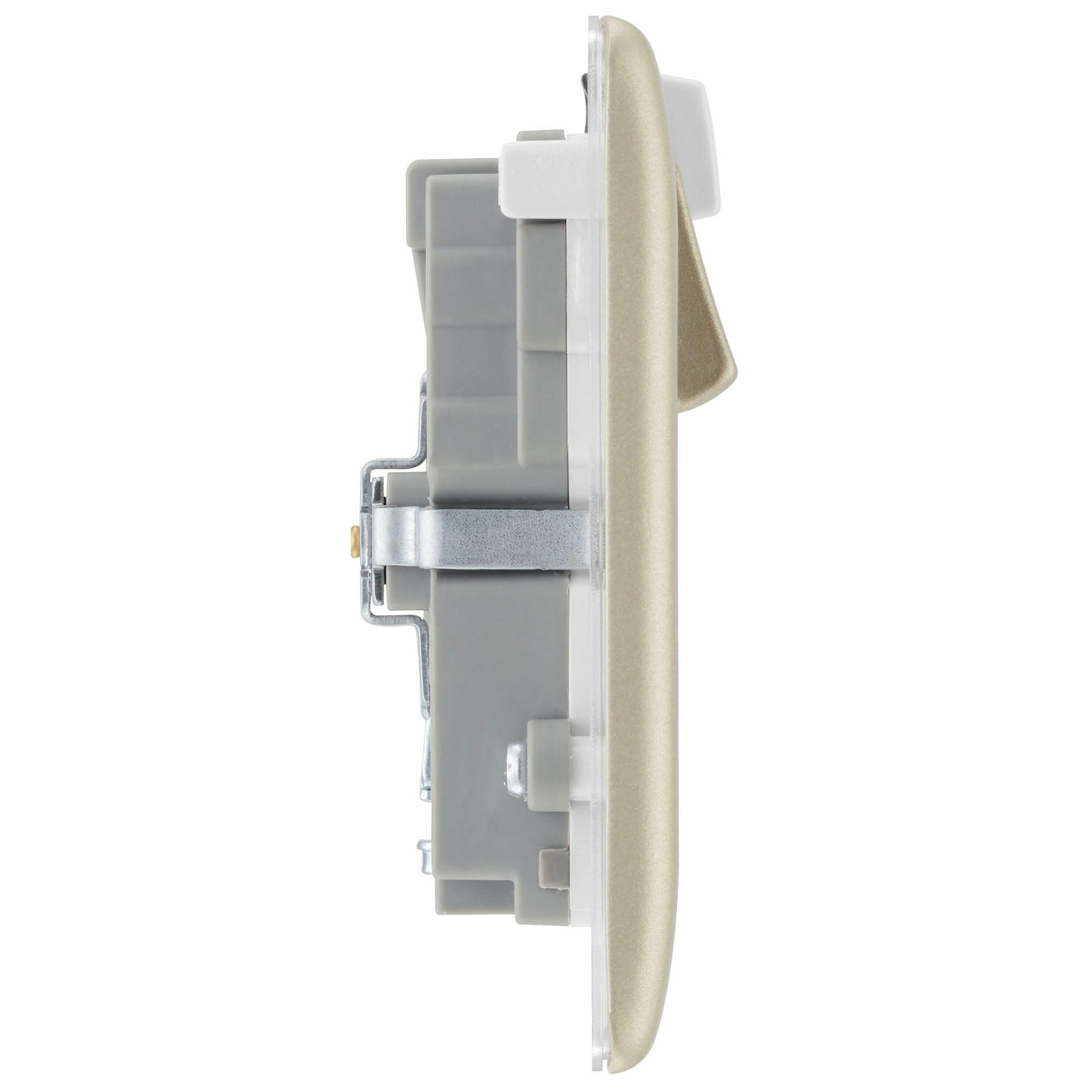 Wall Switched Socket Double WiFi Extender With USB 13A Metal Pearl Nickel Effect - Image 3