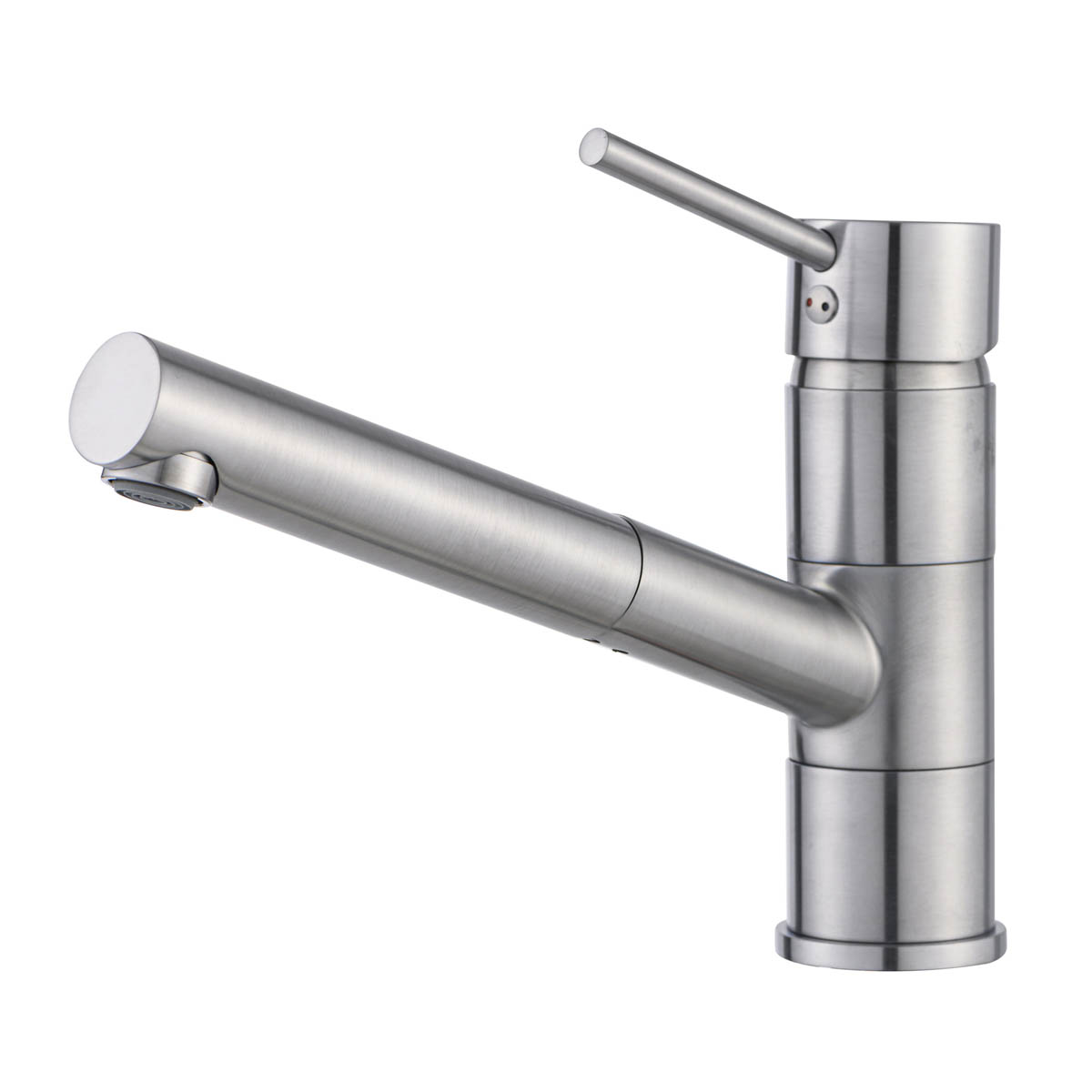 Kitchen Pull-Out Mixer Tap Brass Stainless Steel Effect Single Lever Modern - Image 1