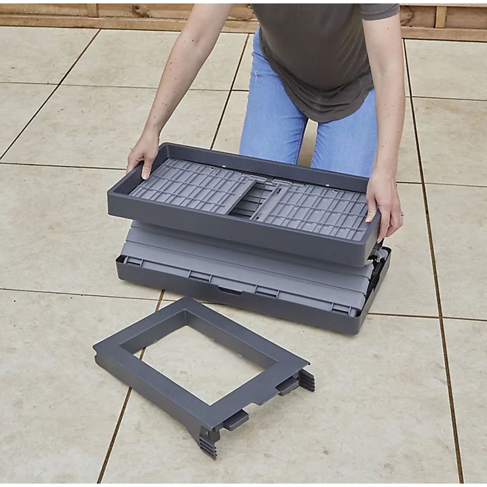 Verve Modular Grow Box Planter Grey Rectangular Modular Design Weather Resistant - Image 4