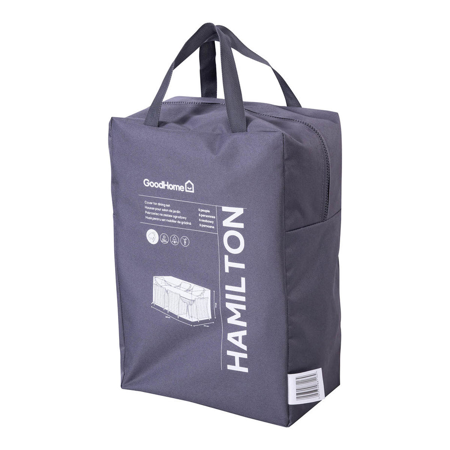 Dining Set Cover Hamilton 6 People Grey Rectangular 80cm (H) 214cm(W) 269cm (L) - Image 3