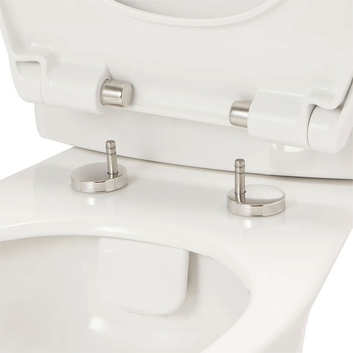 Rimless Toilet Close Coupled Winam Dual Flush Soft Close Seat White Bathroom - Image 6