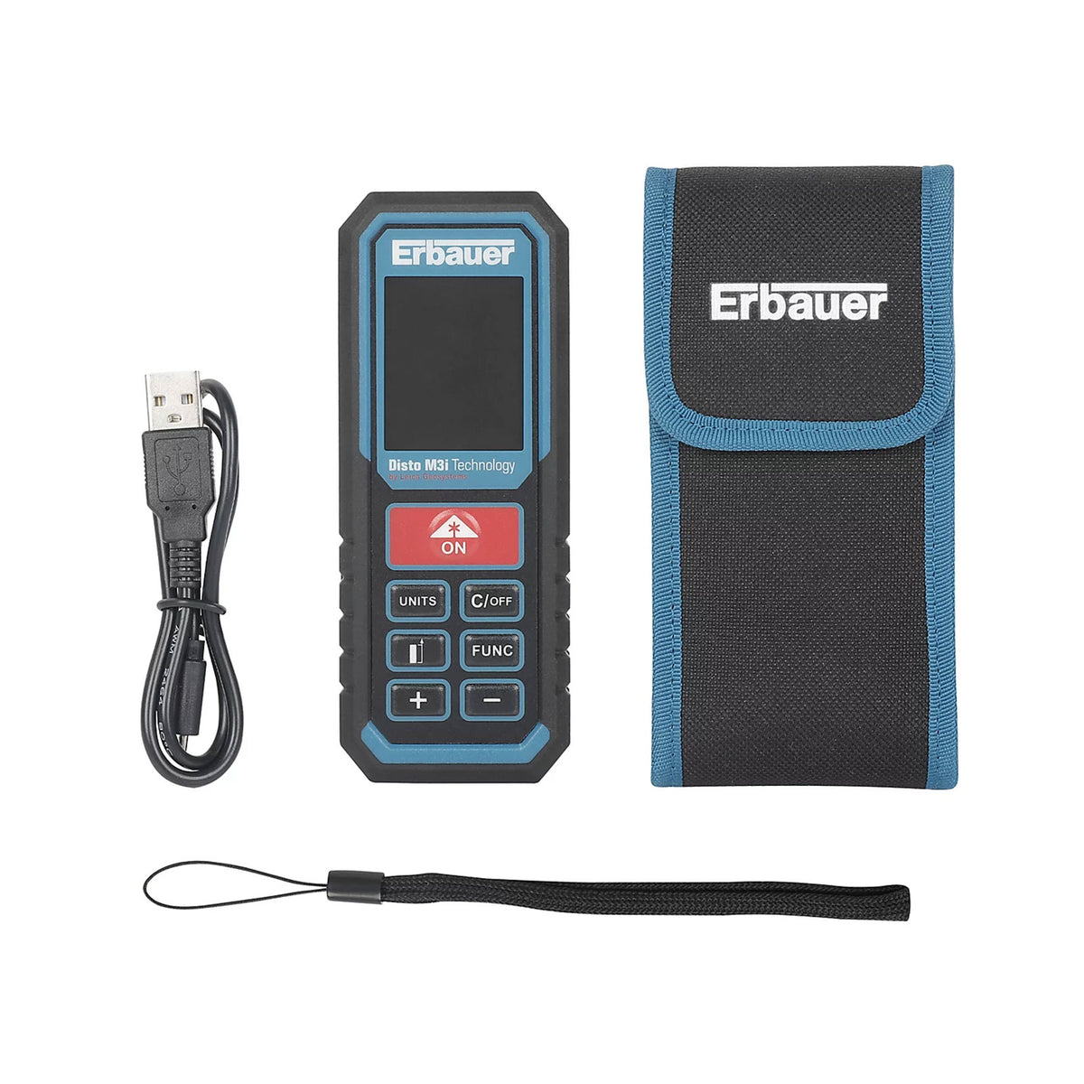 Erbauer Laser Distance Measurer 60m Bluetooth USB Rechargeable IP54 - Image 1