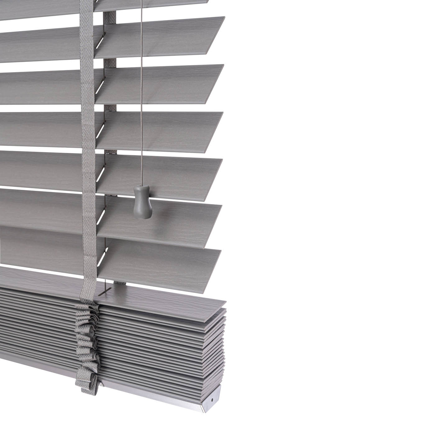 Venetian Blind Lone Grey Corded Woodgrain Effect PVC (W)120cm (L)180cm - Image 8