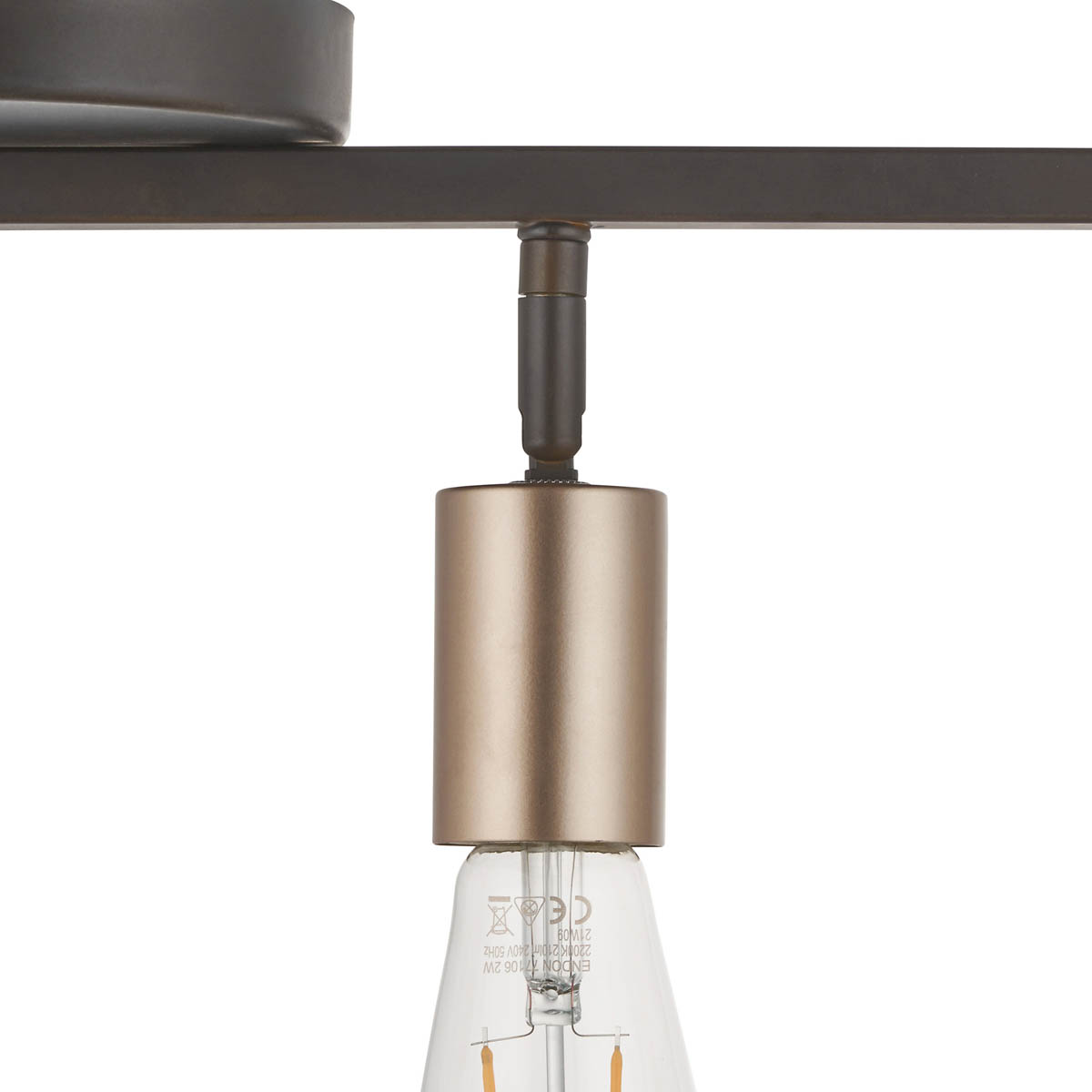 Ceiling Light 4 Lamp LED Bar Brushed Matt Steel Bronze Effect Dimmable Modern - Image 5