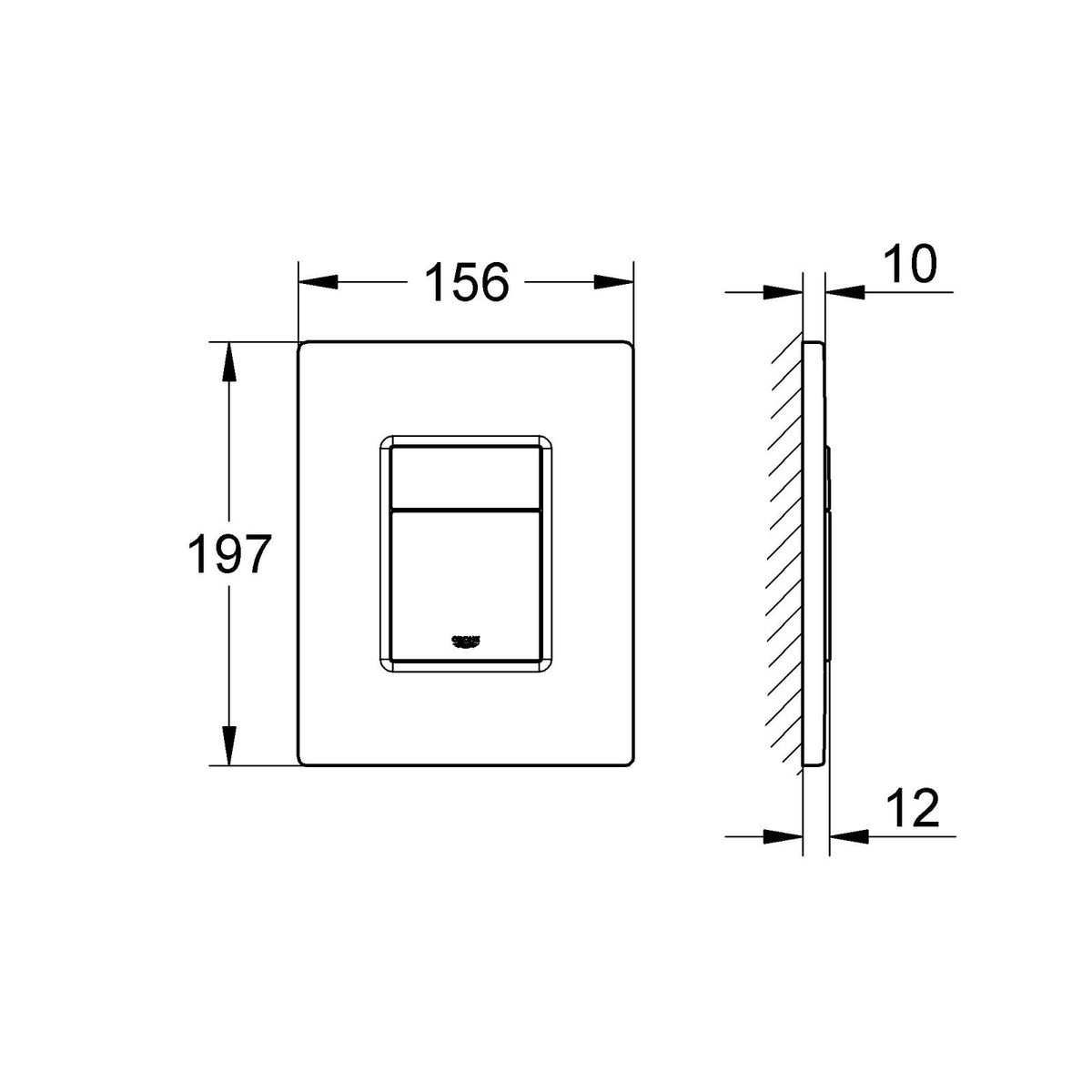 Grohe Dual Flush Plate Matt Black Plastic Toilet Push Button Bathroom Modern - Image 2