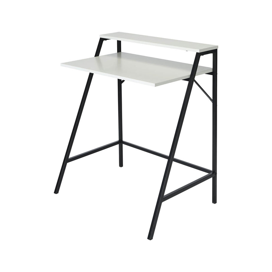 Manera Two Shelf Desk Matt White Compact MDF Durable (H)840 (W)740 (D)515mm - Image 2