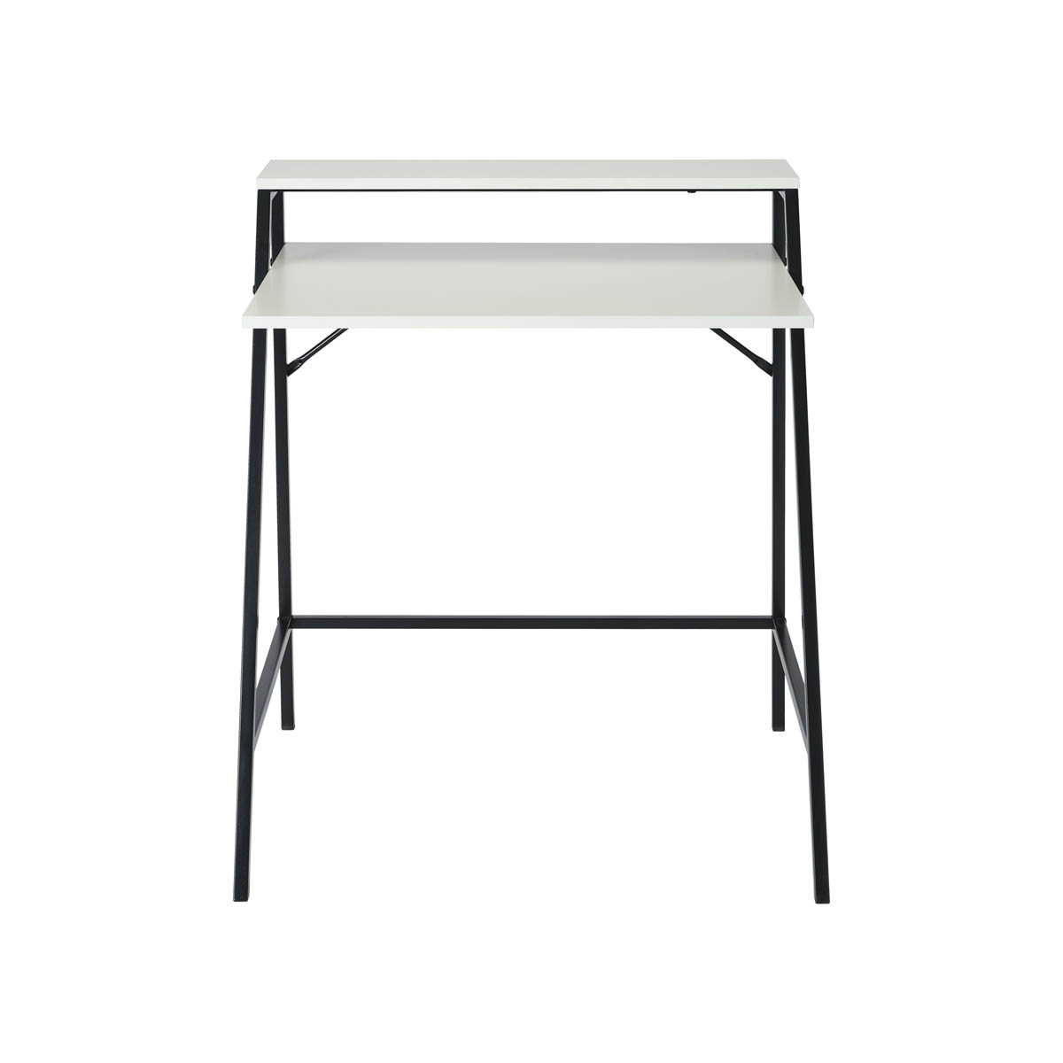 Manera Two Shelf Desk Matt White Compact MDF Durable (H)840 (W)740 (D)515mm - Image 4