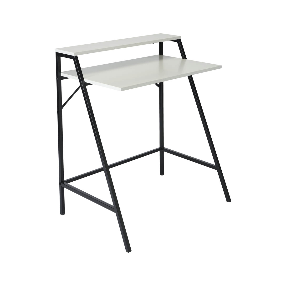 Manera Two Shelf Desk Matt White Compact MDF Durable (H)840 (W)740 (D)515mm - Image 5
