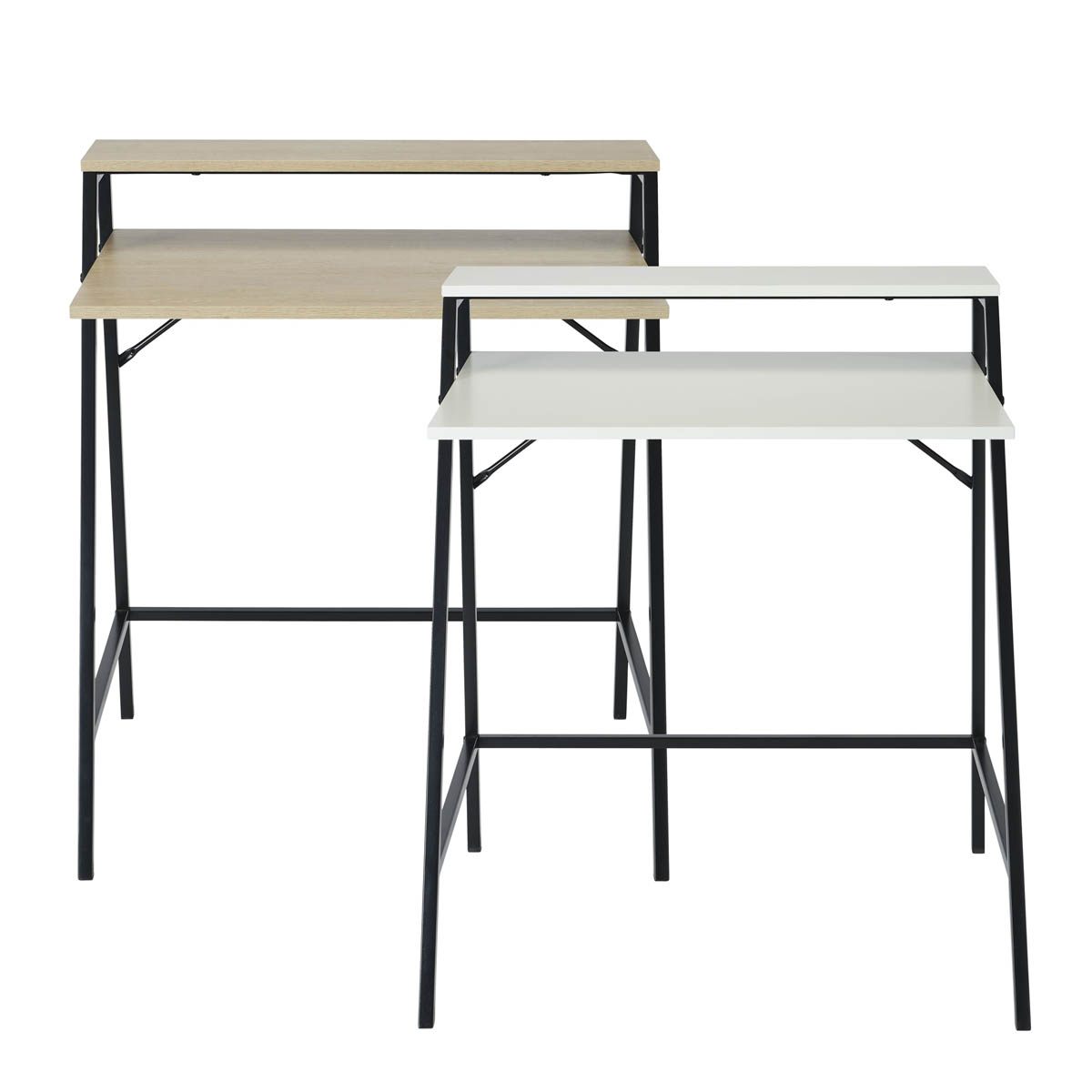 Manera Two Shelf Desk Matt White Compact MDF Durable (H)840 (W)740 (D)515mm - Image 6