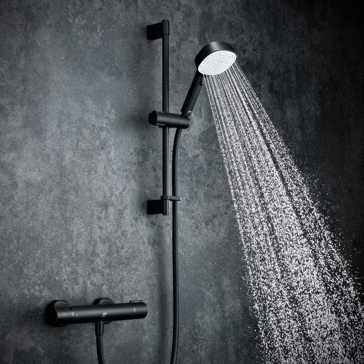 Mira Mixer Shower Thermostatic Atom Matt Black Rear Fed Modern Square Head - Image 2