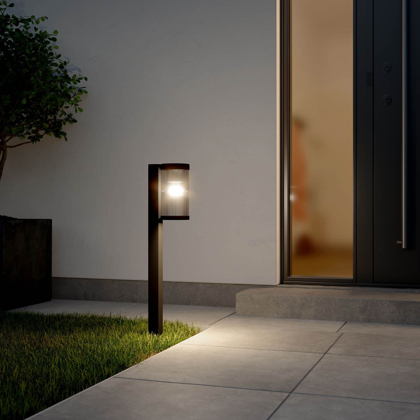 GoodHome Outdoor Post light 1 lamp Phuket Black Mains-powered (H)800mm - Image 1