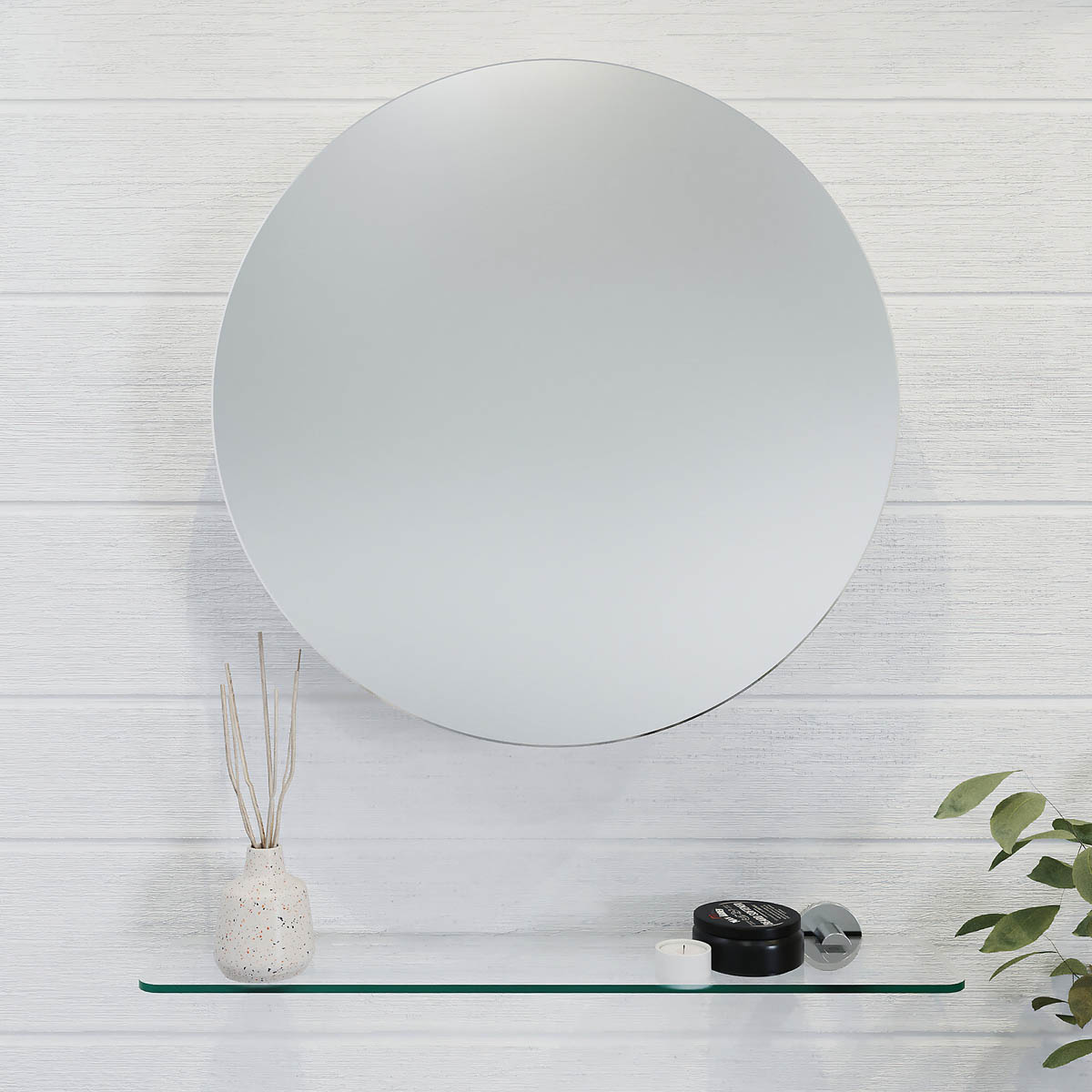 Croydex Bathroom Cabinet Mirrored Wall Mounted Single Door 2 Shelves 50x50x11cm - Image 2