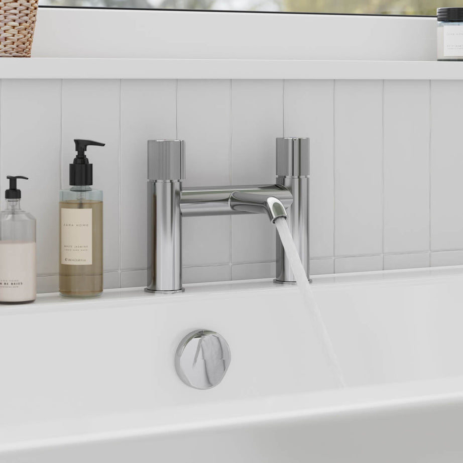 Bath Filler Tap Gloss Chrome ¼ Turn Round Head Ceramic Cartridge Modern Bathroom - Image 5