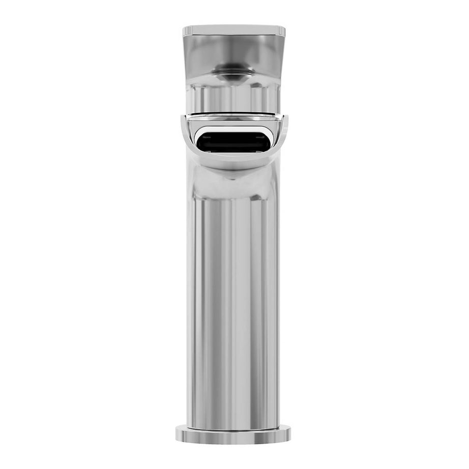 Basin Mixer Tap Chrome Effect Semi Open Spout Modern Bathroom Single Lever - Image 3
