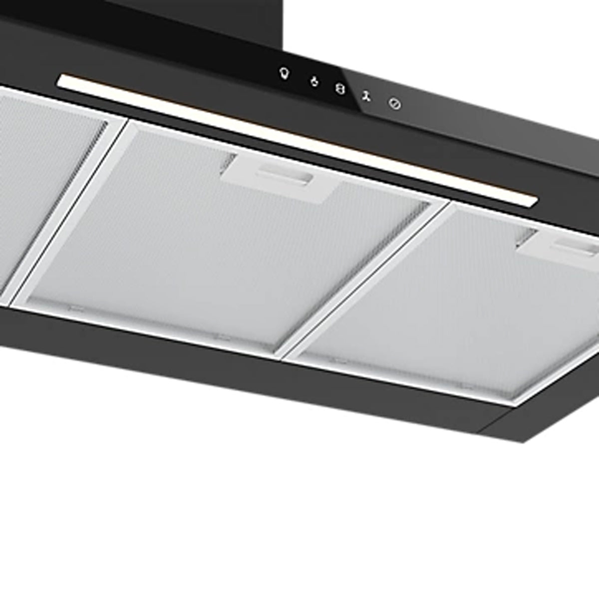 Chimney Cooker Hood Black Steel And Glass GHAGRO90 Touch Control (W)89.8cm - Image 4