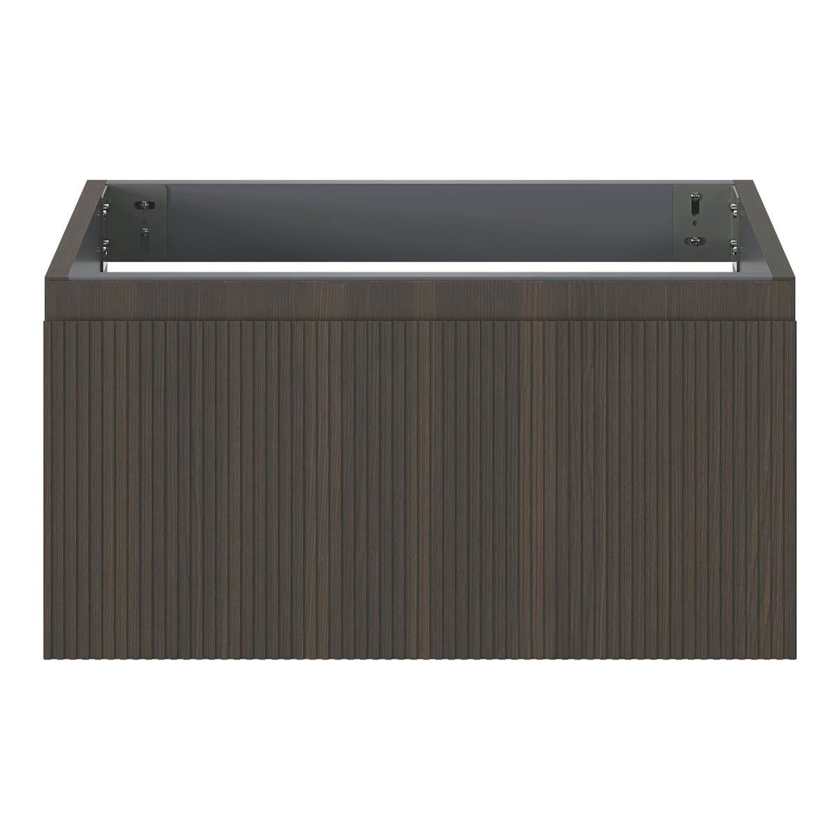 Kentia Bathroom Cabinet Vanity Unit Wall-Mounted Walnut Veneer (H)300 (W)600mm - Image 2