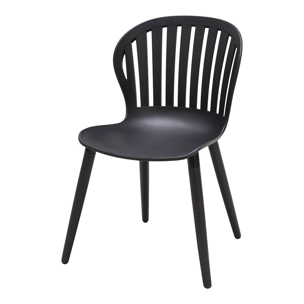 GoodHome Kiwee Bucket Chair Black Plastic Dining Indoor Chair - Image 1
