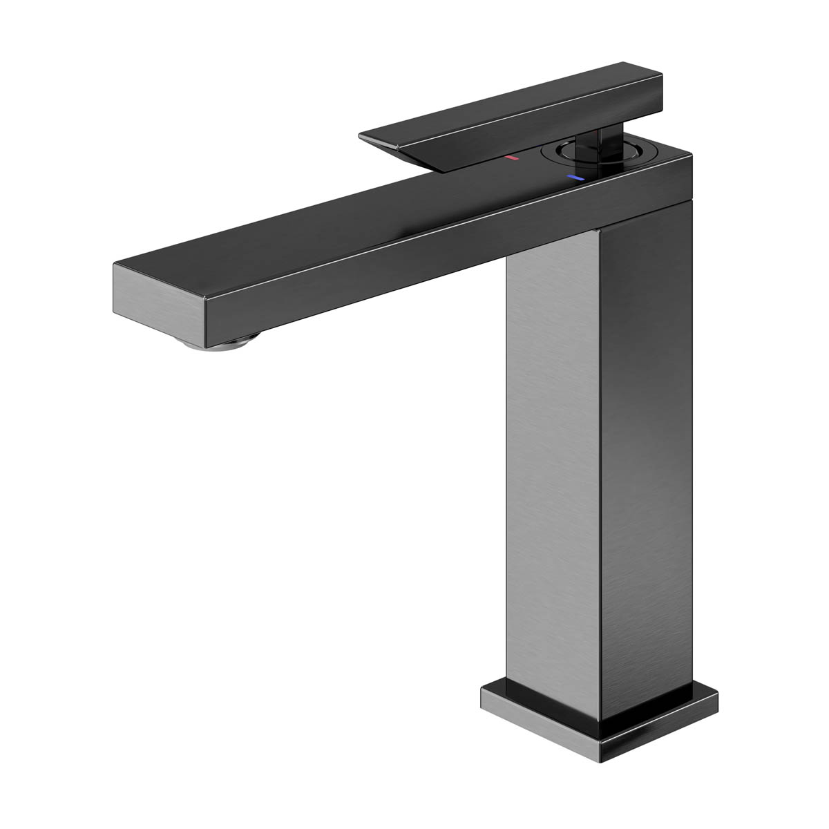 Bathroom Basin Tap Mono Mixer Titanium Square Single Lever Single Waste Faucet - Image 1