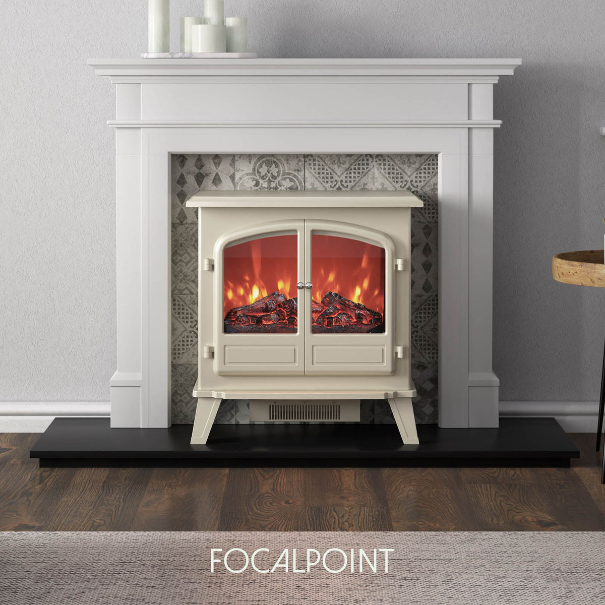 Focal Point Electric Stove 1850W Matt Cream Freestanding Heater Traditional - Image 2