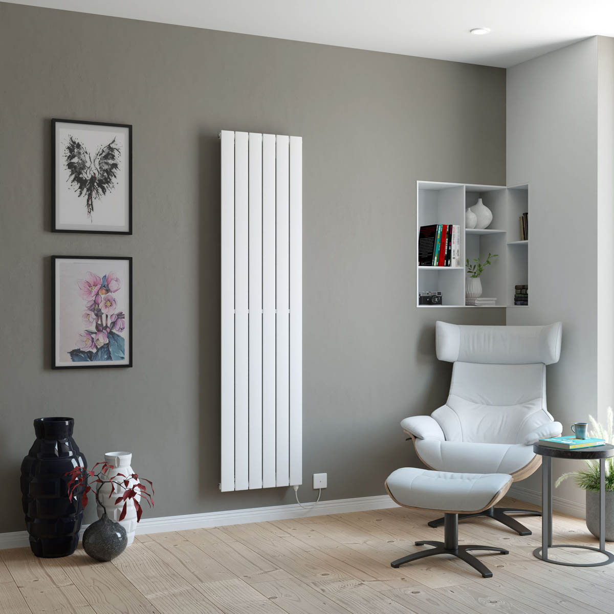 Ximax Vertical Radiator Electric Gas White Flat Panel Modern (W)445 (H)1800mm - Image 2