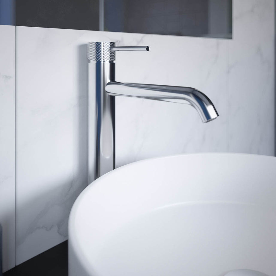 Bathroom Basin Tap Mono Mixer XL Chrome Single Lever Ceramic Cartridge Waste - Image 4