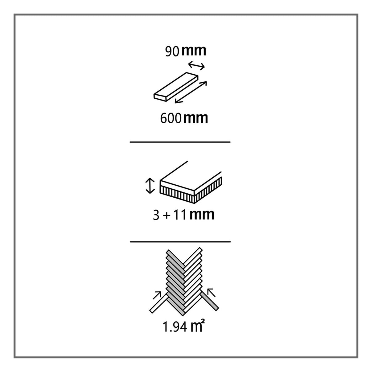 Oak Hardwood Flooring Herringbone Wood Top Layer Classic T14mm 1.94m² - Image 3