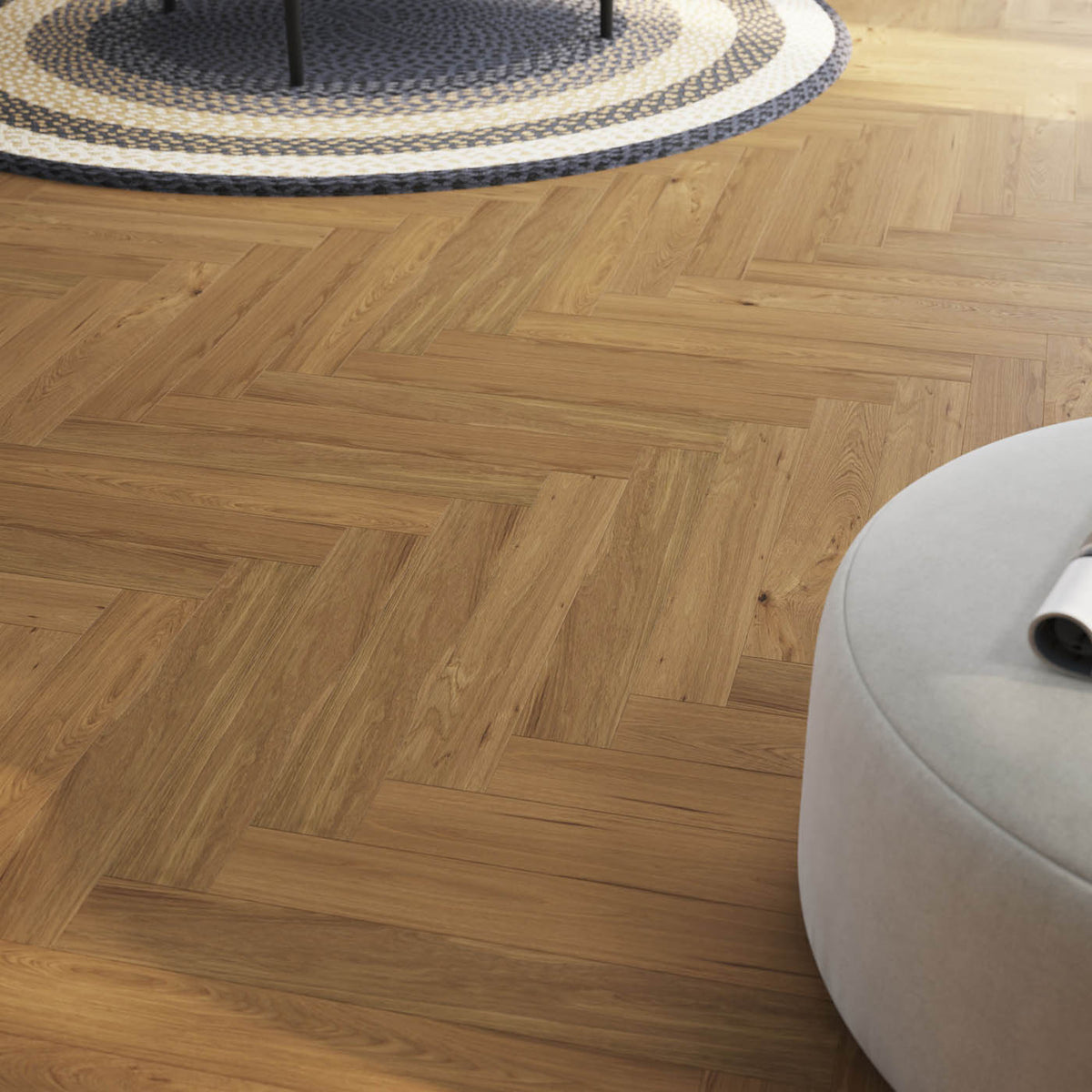 Oak Hardwood Flooring Herringbone Wood Top Layer Classic T14mm 1.94m² - Image 4