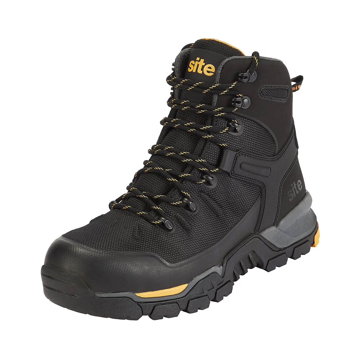 Site Safety Boots Black S3 SRC Aluminium Toe Work Shoes Size 10 Densham - Image 1