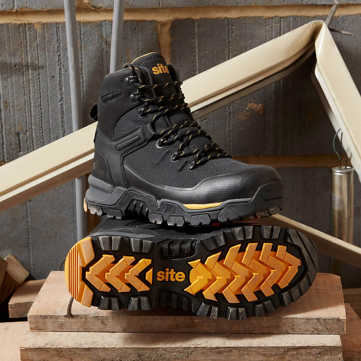 Site Safety Boots Black S3 SRC Aluminium Toe Work Shoes Size 10 Densham - Image 6