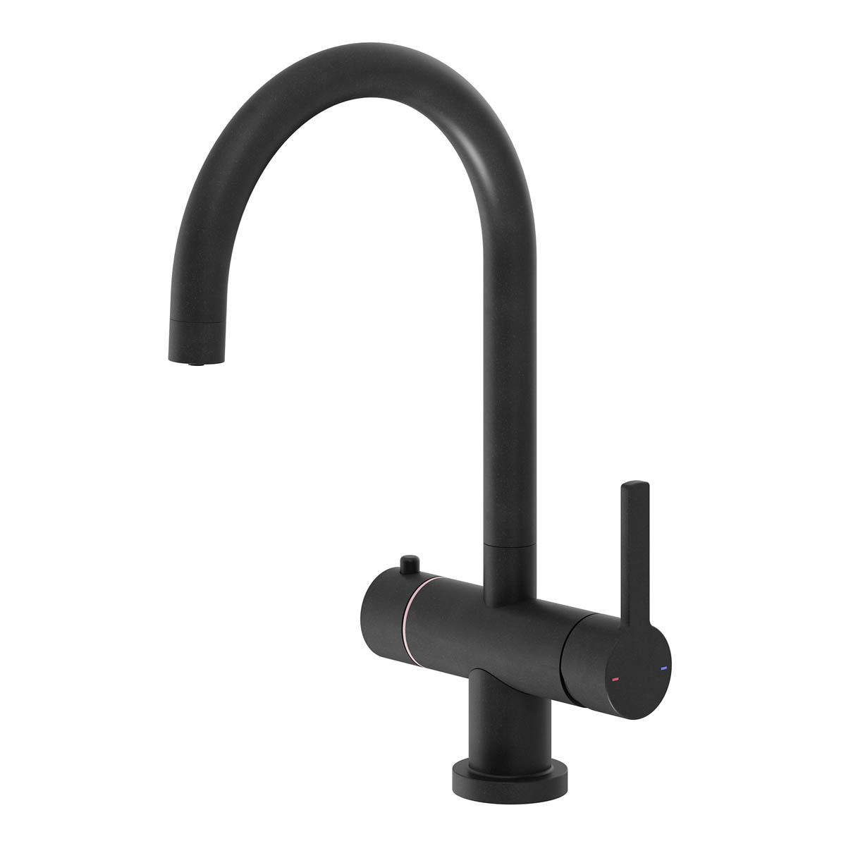 Kitchen 3 in 1 Boiling Water Tap Dual Lever 2.5L Tank Matt Black Brass Modern - Image 1