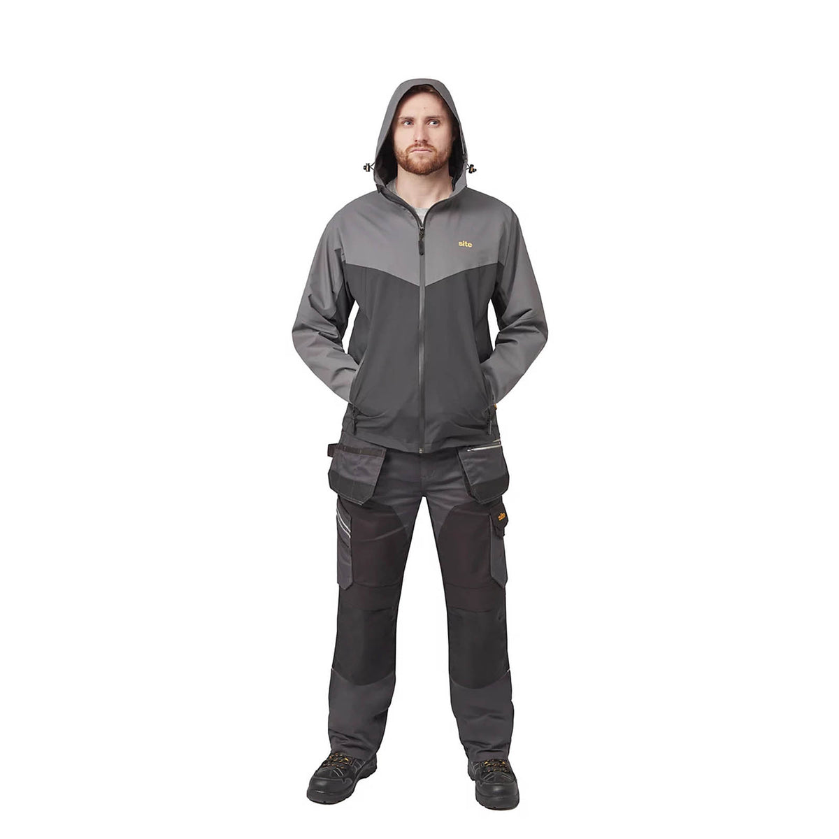 Site Messner Waterproof Work Jacket Black Grey Large Ripstop Workwear - Image 9