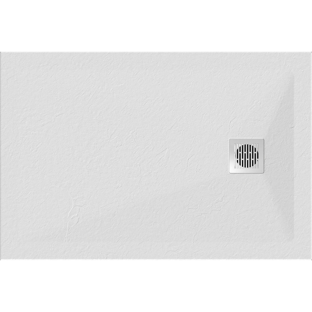 Shower Tray Matt White 28mm Rectangular Centre Drain Antibacterial Bathroom - Image 2