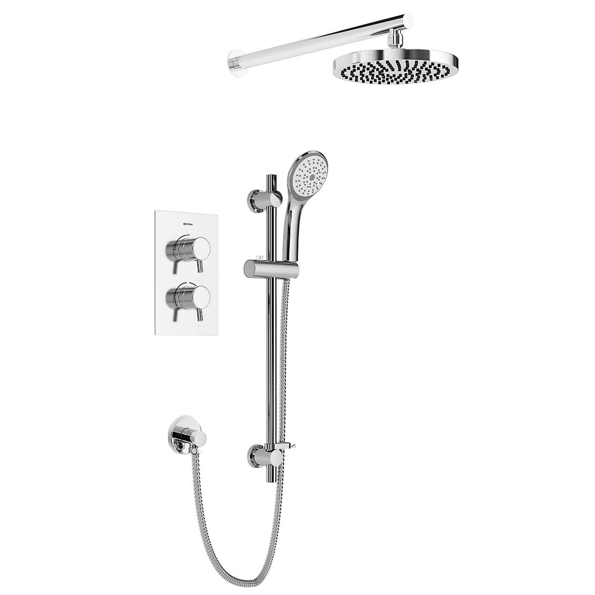 Bristan Divine Thermostatic Mixer Shower Dual Head Chrome Concealed - Image 1